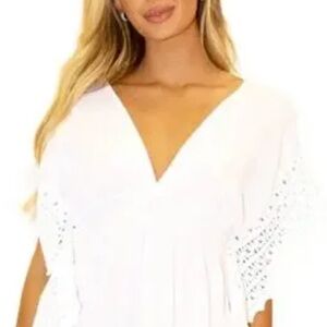 White Crochet Sleeve Dress